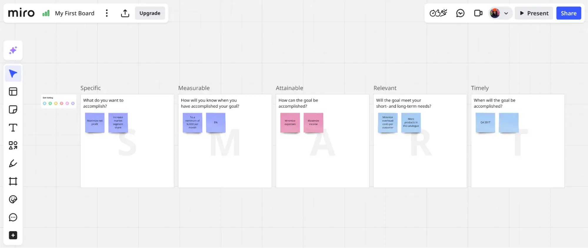 miro smart goals board.