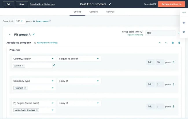 workflow automation tools hubspot lead scoring fit groups dashboard