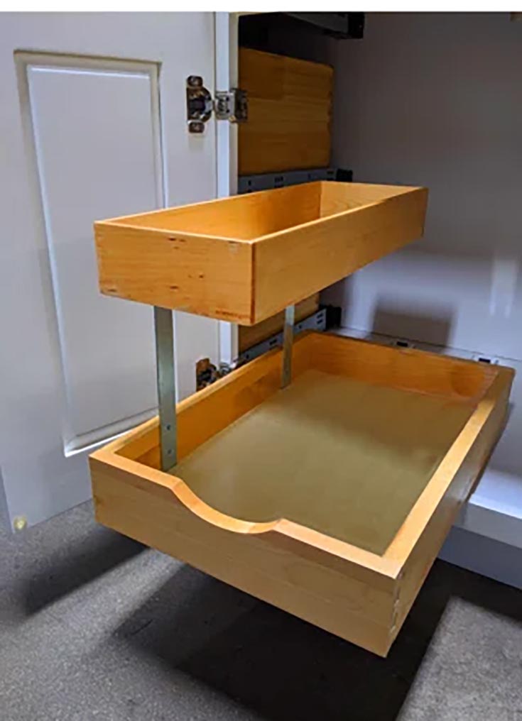 Problem 11 wood pull out drawers credit www.Wayfair.com | Innovate Building Solutions | Pull out Drawer | Shower Remodel | Shower Design Tips