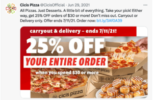 Cici's Pizza Coupon