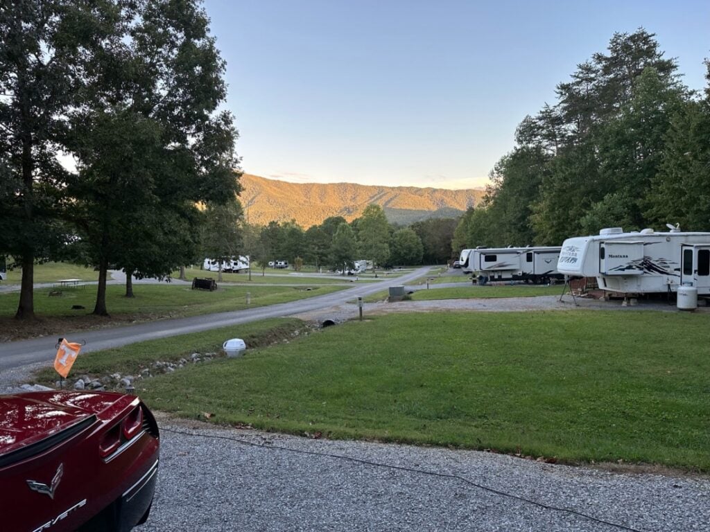 RV park at sunset